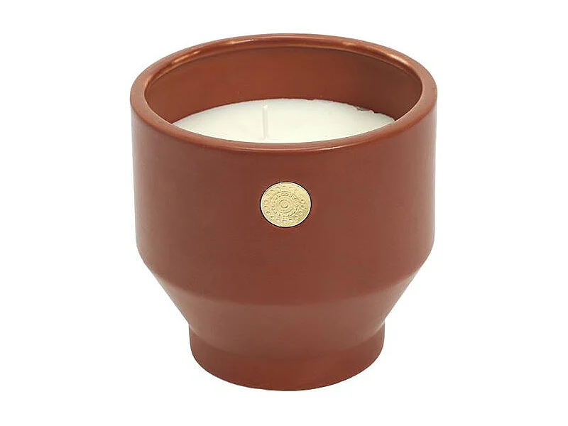 Bougie Parfumee Ciment Ocre Medaillon Marron