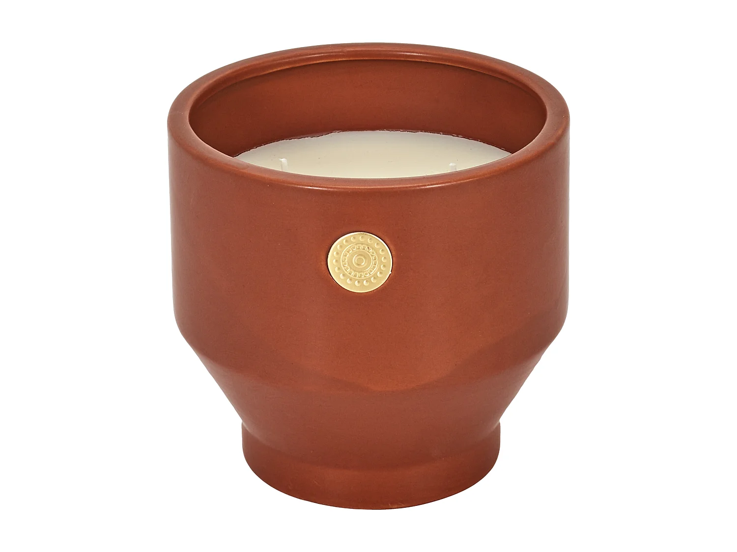 Bougie Parfumee Ciment Ocre Medaillon Marron