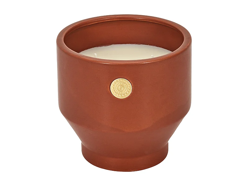 Bougie Parfumee Ciment Ocre Medaillon Marron