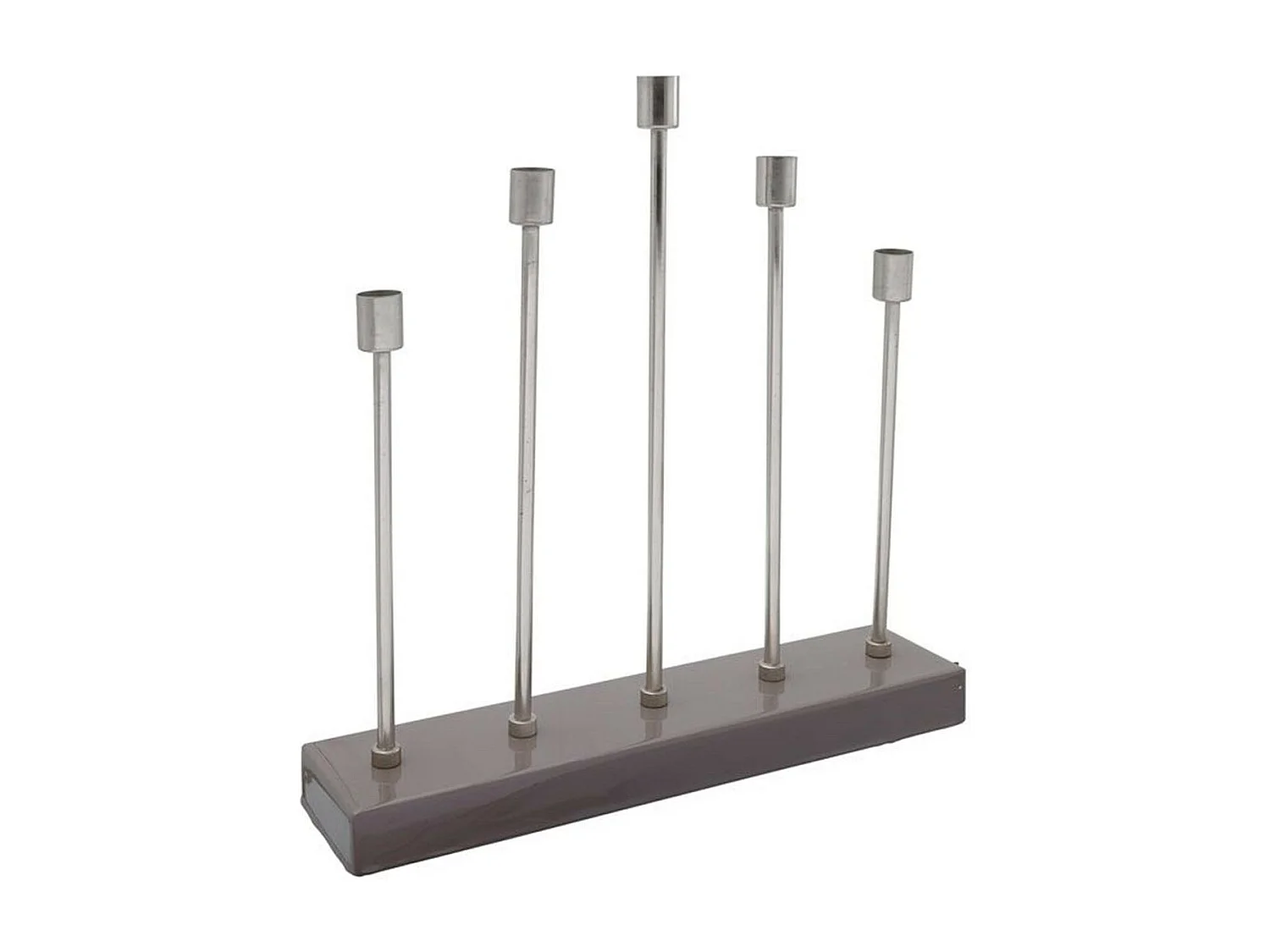 Bougeoir Design en Métal "Limo" 40cm Gris & Argent