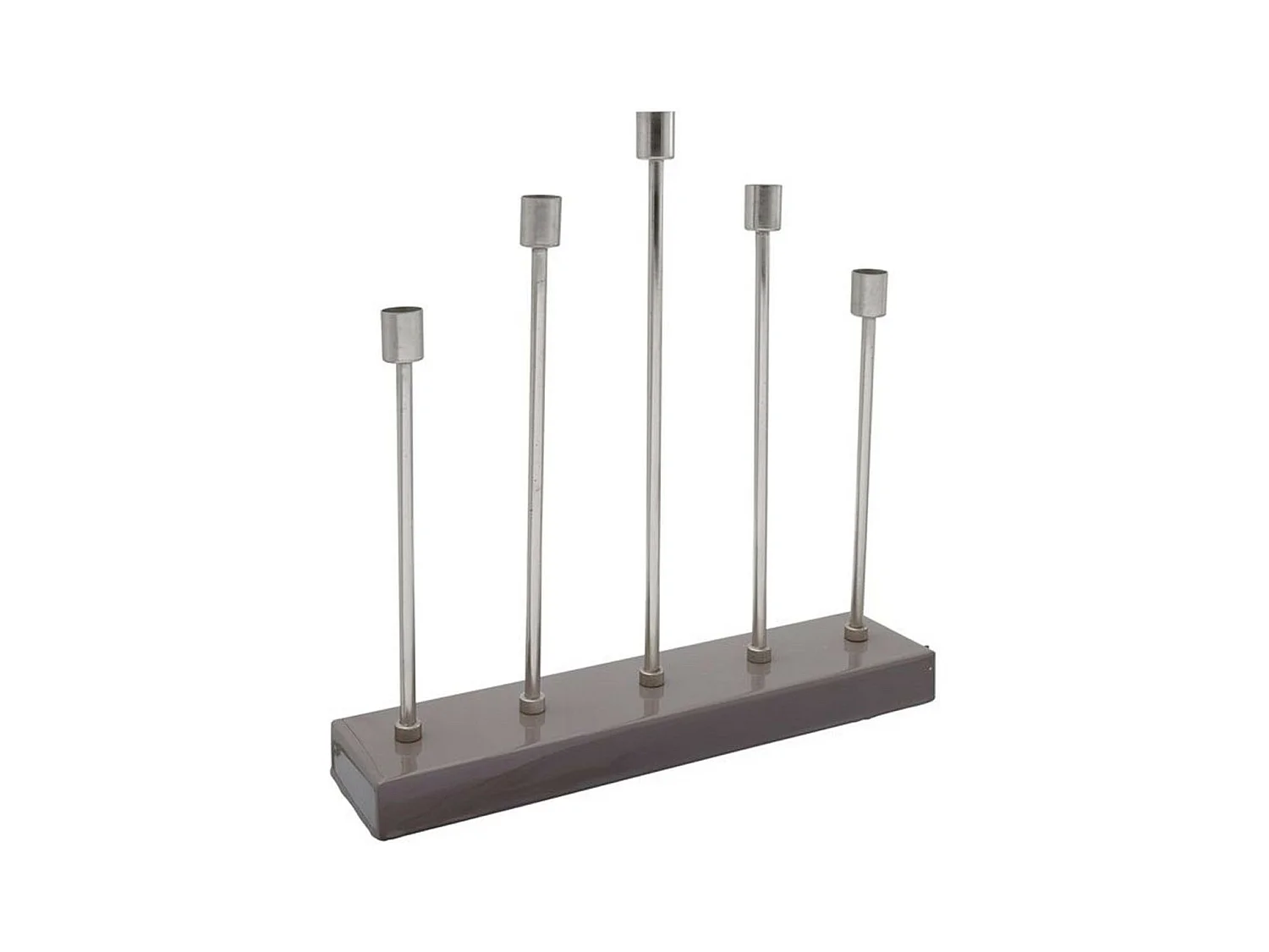 Bougeoir Design en Métal "Limo" 40cm Gris & Argent