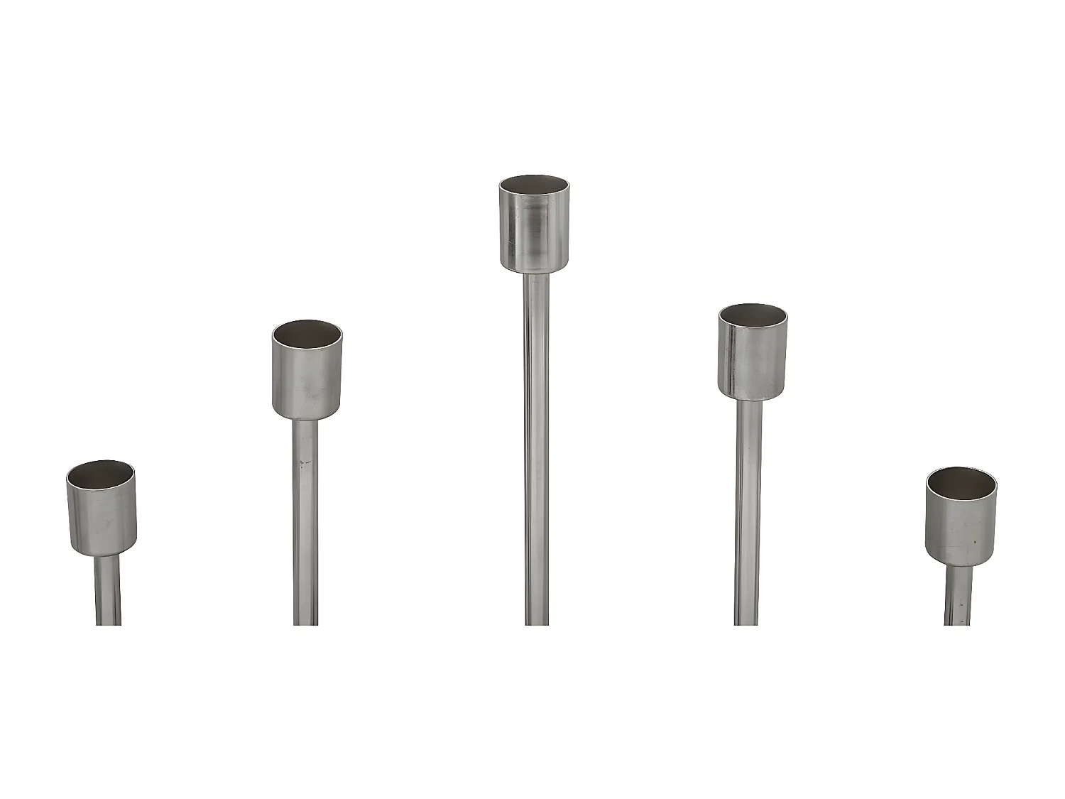 Bougeoir Design en Métal "Limo" 40cm Gris & Argent