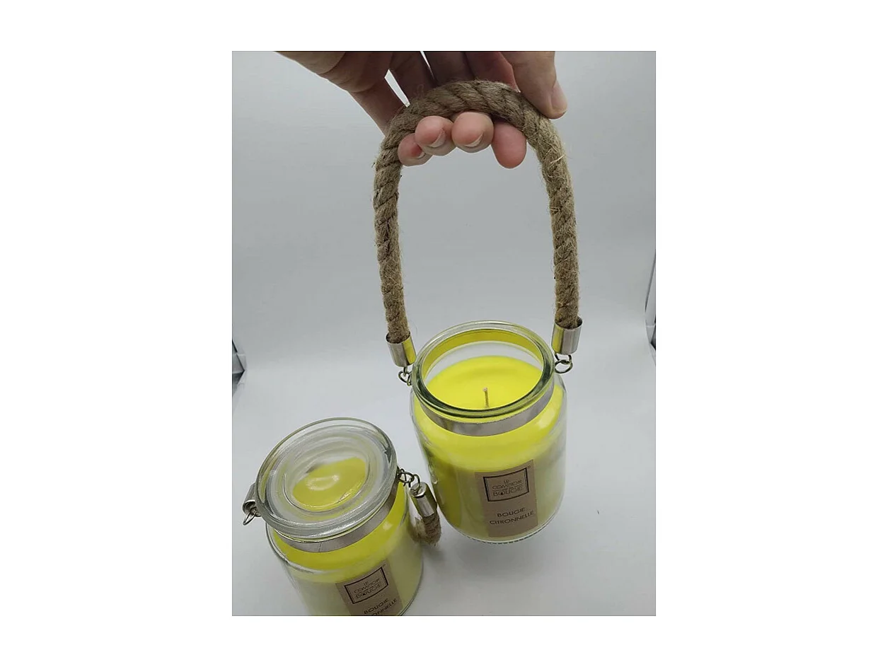 Bougie Parfumée en Verre "Corde" 500g Citronnelle