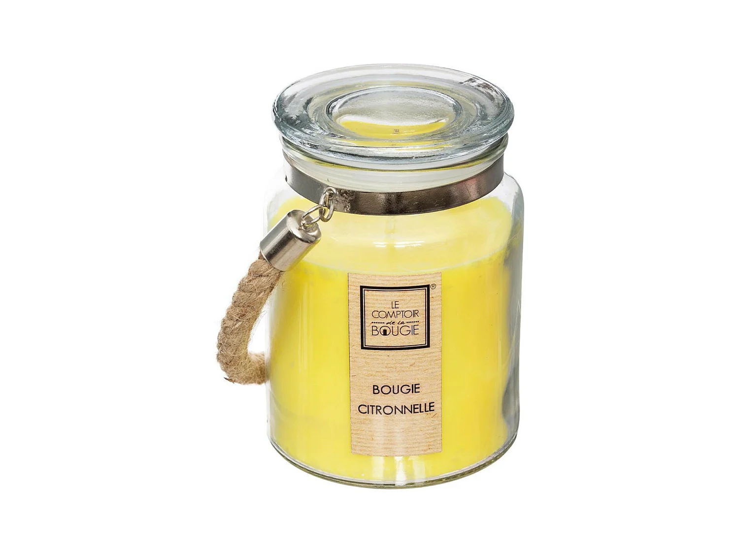 Bougie Parfumée en Verre "Corde" 500g Citronnelle