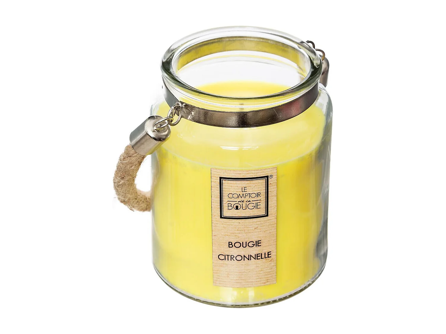 Bougie Parfumée en Verre "Corde" 500g Citronnelle