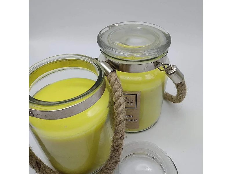 Bougie Parfumée en Verre "Corde" 500g Citronnelle