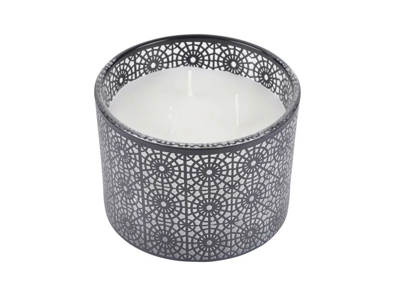 Bougie Parfumée 3 Mèches "Graphic Ethnic" 11cm Noir