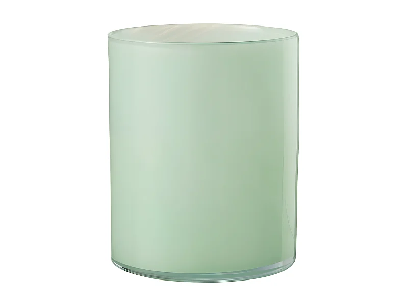 Vaso per candele in vetro verde menta 15x15x18 cm