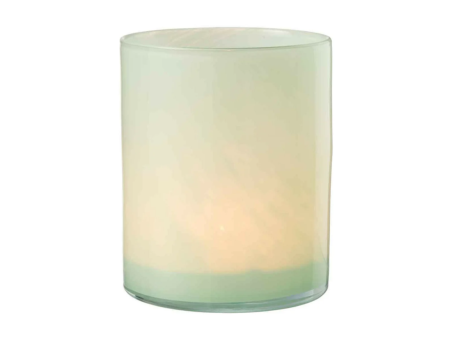 Vaso per candele in vetro verde menta 15x15x18 cm