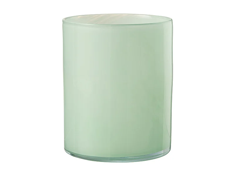 Vaso per candele in vetro verde menta 15x15x18 cm
