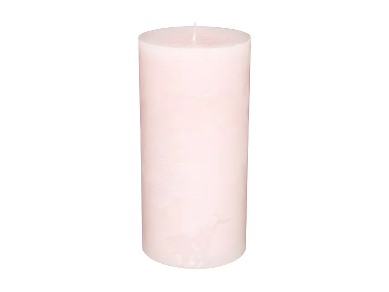 Bougie Cylindrique "Rustic" 14cm Rose Clair
