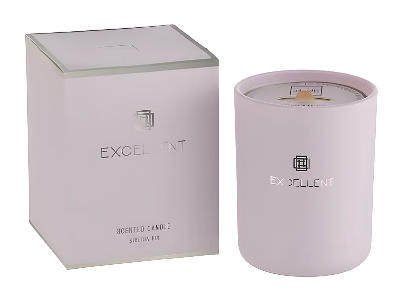 Vela perfumada de 80 horas en un frasco de vidrio morado de 11x11x14.5 cm