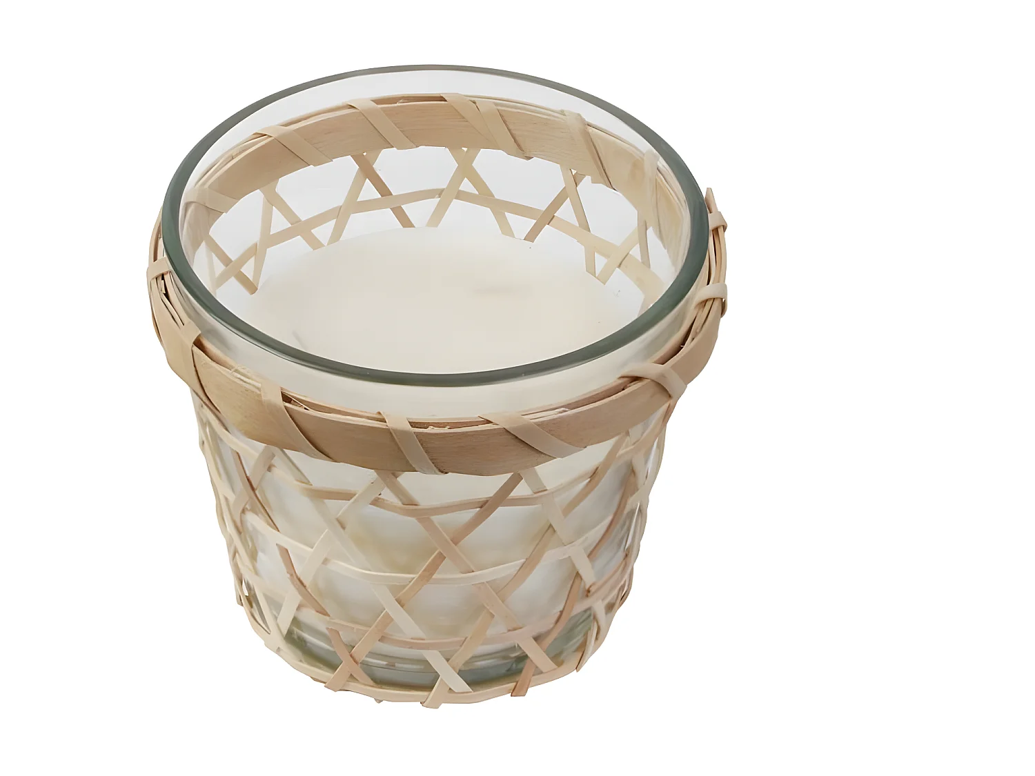 Bougie Parfumée "Panier en Bois" 12cm Fleur de Tiaré