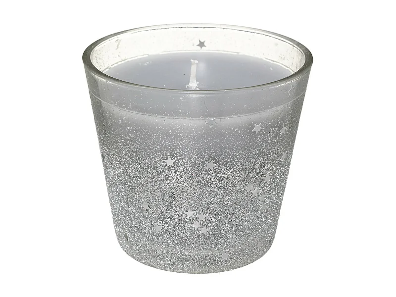 Bougie en Verre Déco "Colorama" 190g Argent