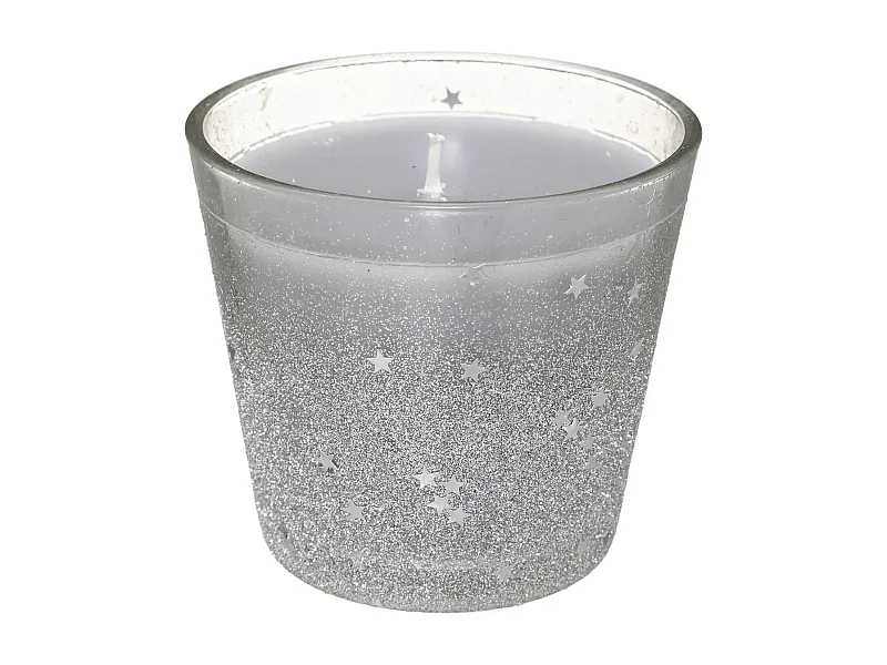 Bougie en Verre Déco "Colorama" 190g Argent