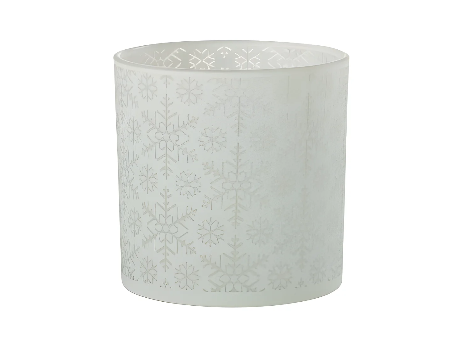 Photophore Design en Verre "Neige" 15cm Blanc