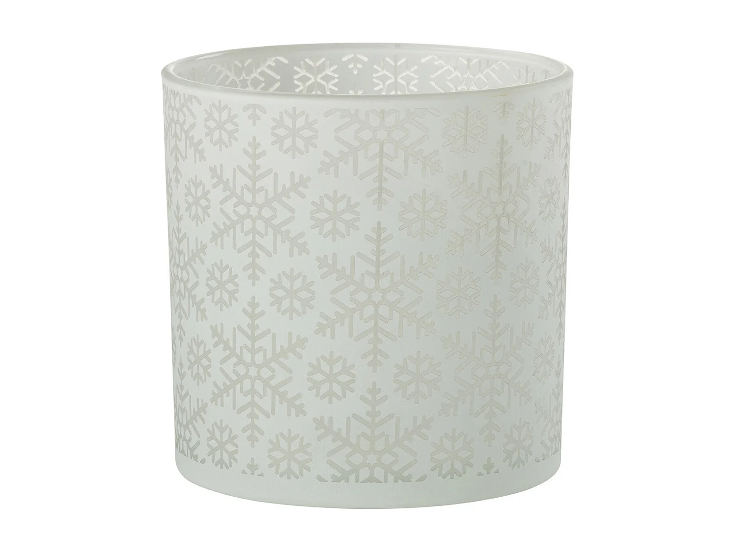 Photophore Design en Verre "Neige" 15cm Blanc