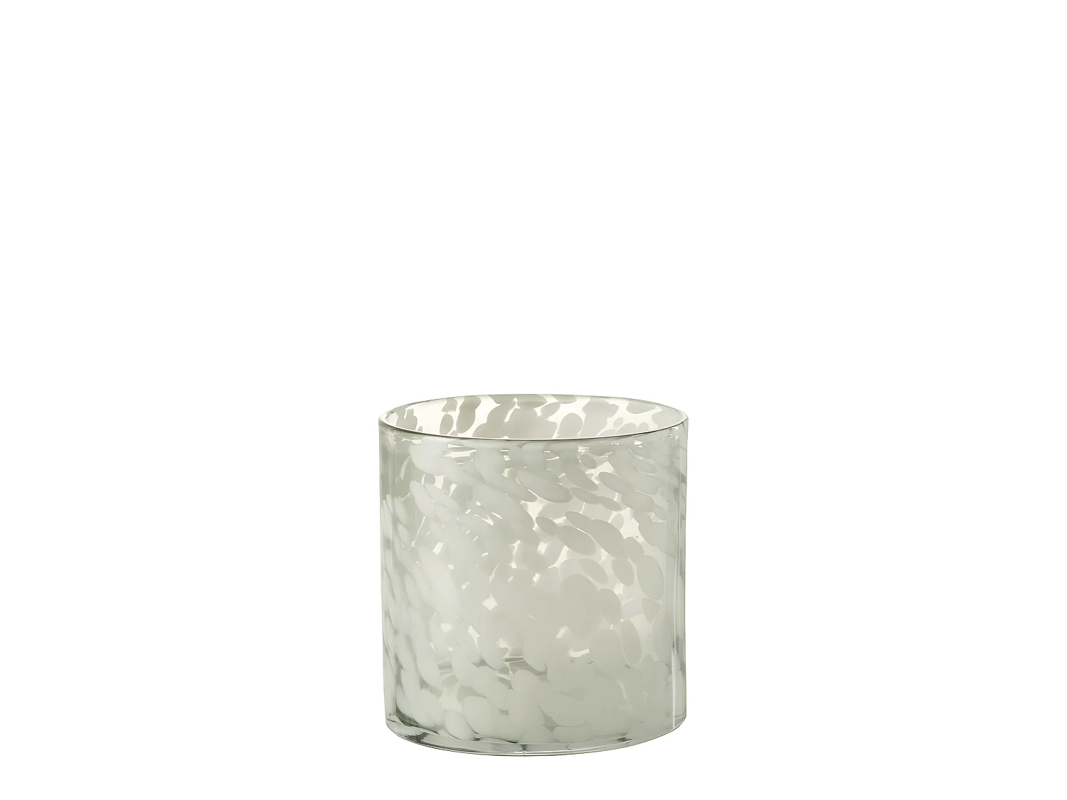 Photophore en Verre "Tâche" 18cm Gris & Blanc