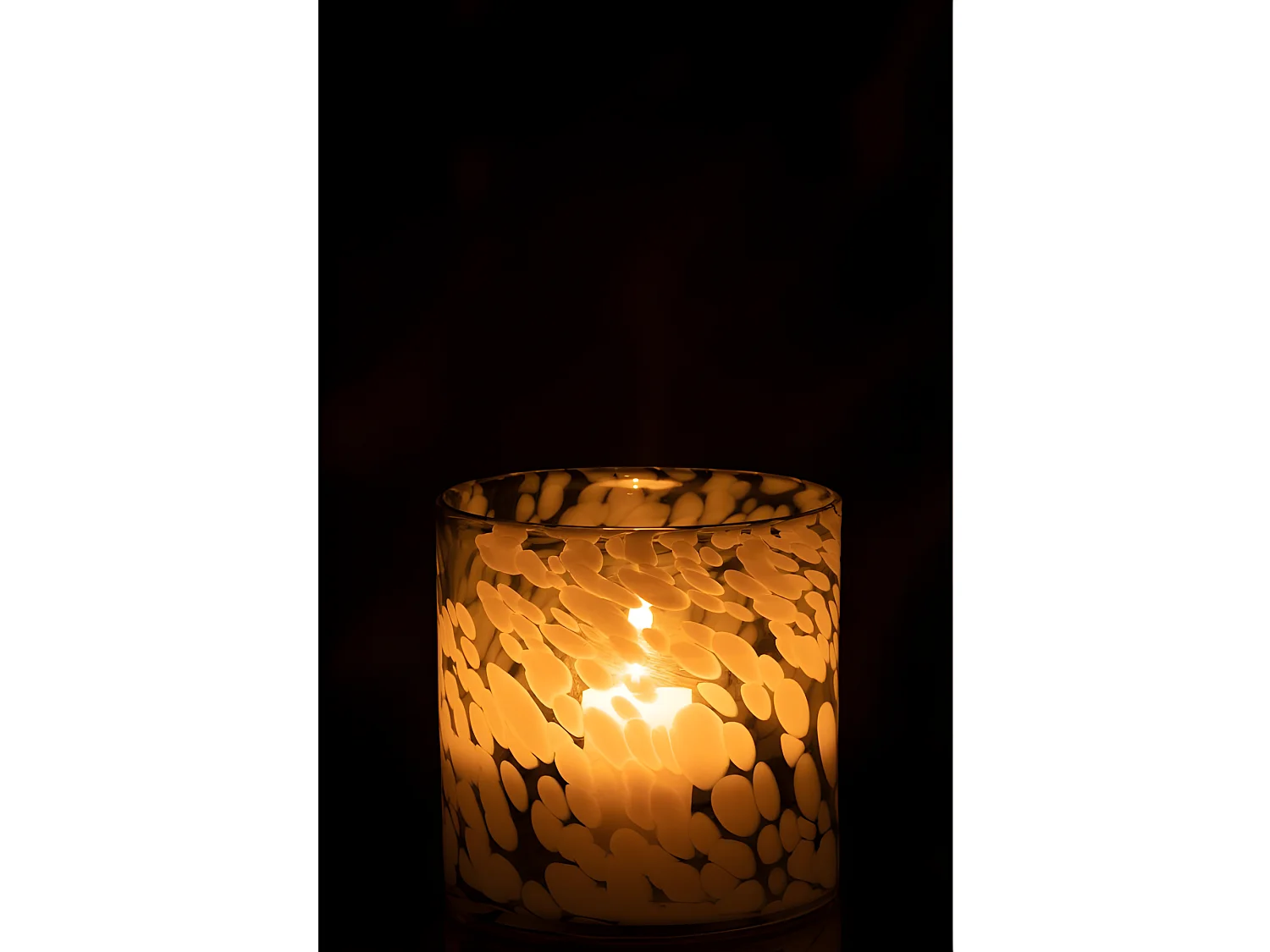 Portavelas de vidrio gris 18x18x18 cm