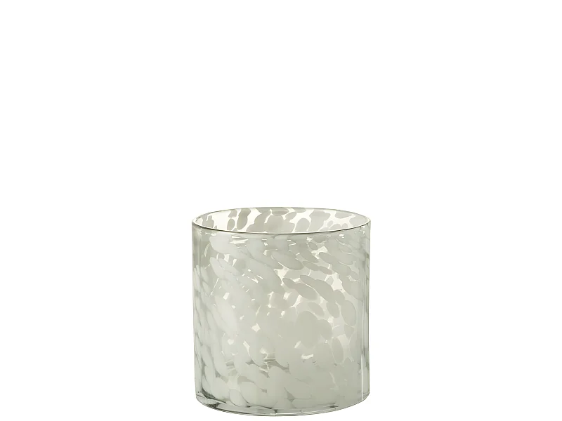 Portavelas de vidrio gris 18x18x18 cm