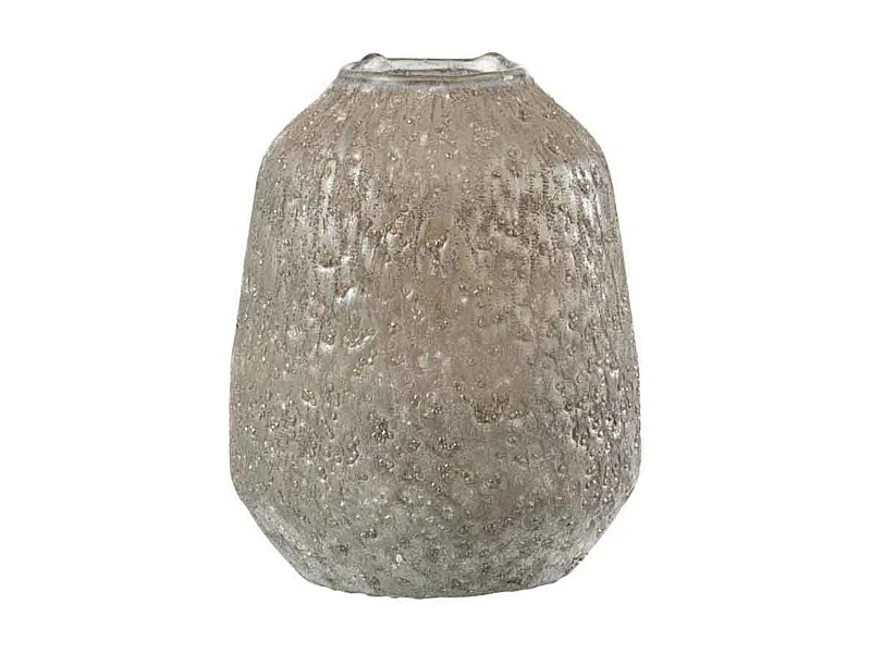 Portacandela in vetro grigio 14x14x20cm