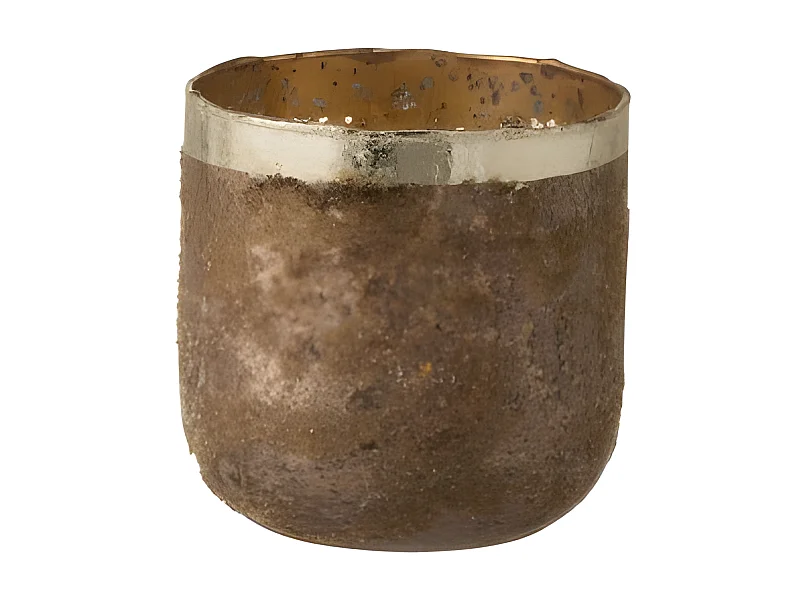 Photophore Déco en Verre "Frosty" 13cm Rose