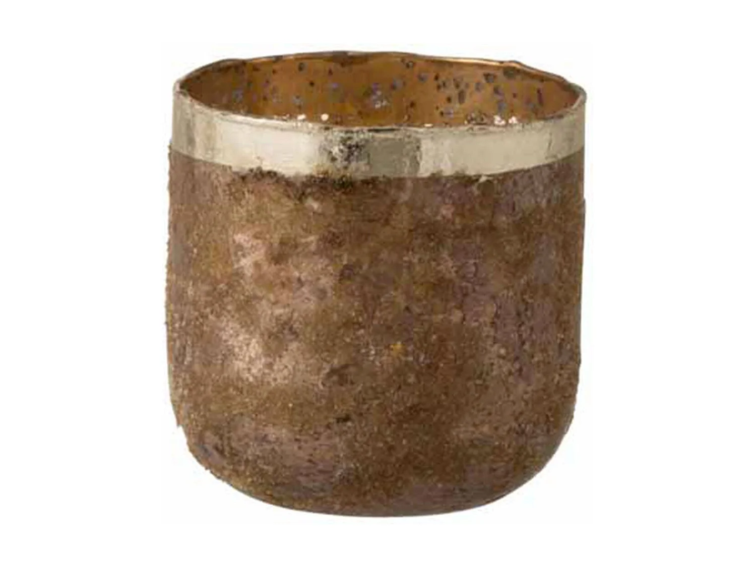 Photophore Déco en Verre "Frosty" 13cm Rose