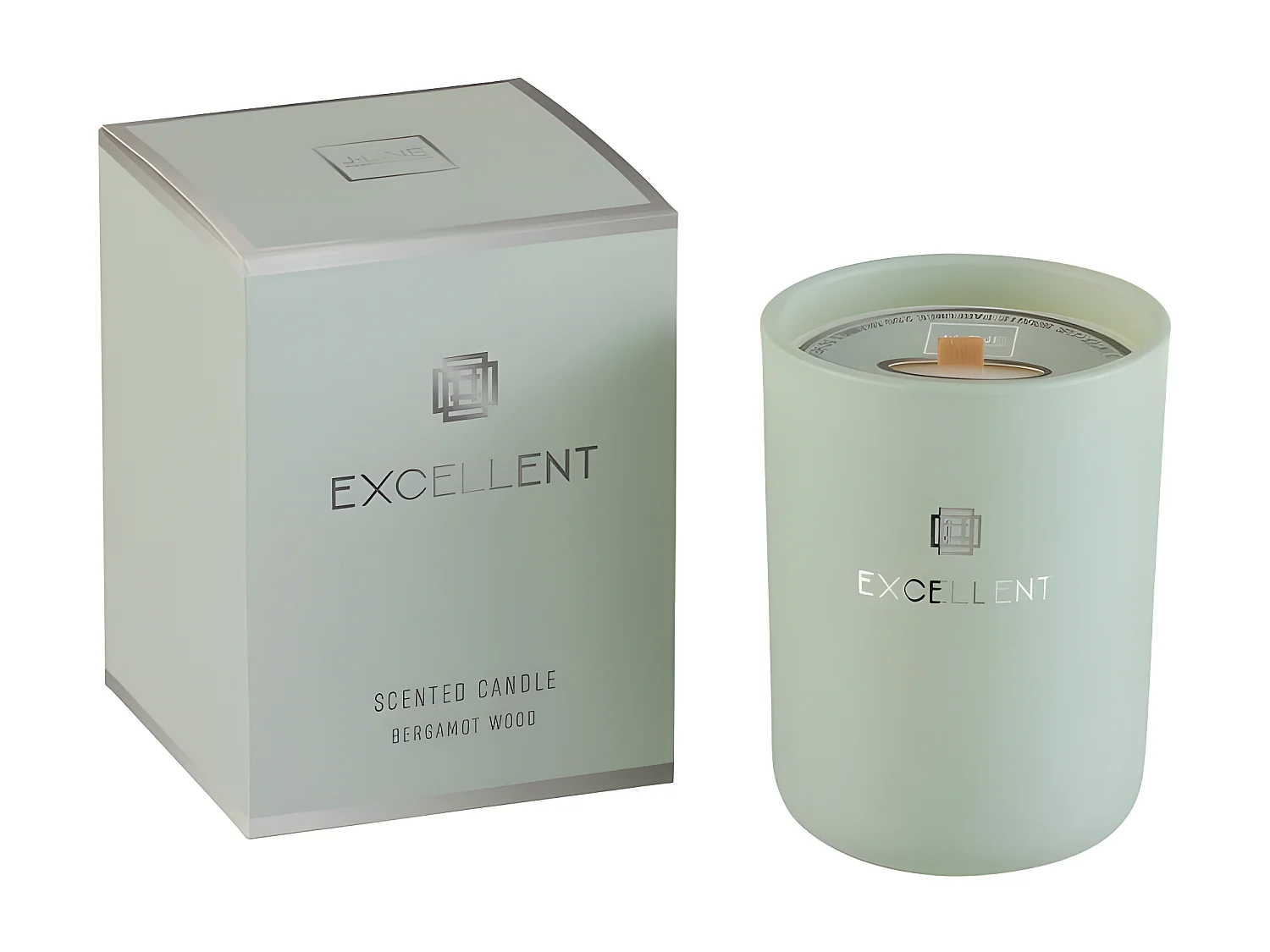 Bougie Parfumée en Verre "Excellent" 12cm Bergamot Wood