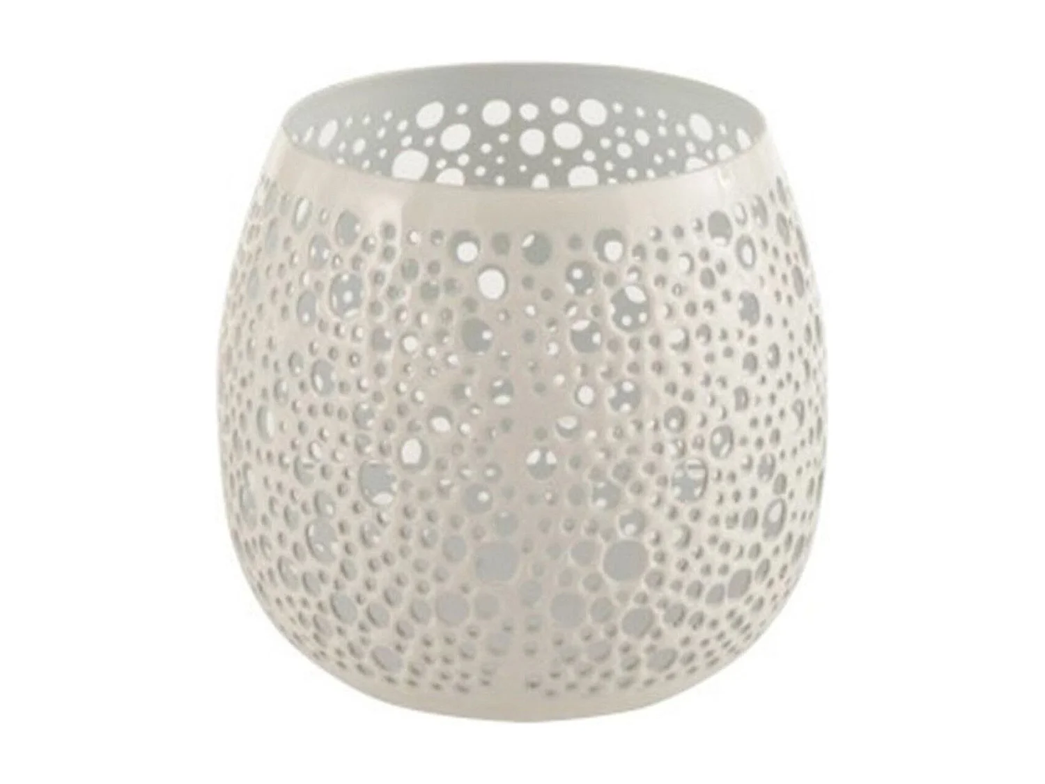 Photophore Design en Métal "Perforé" 12cm Blanc