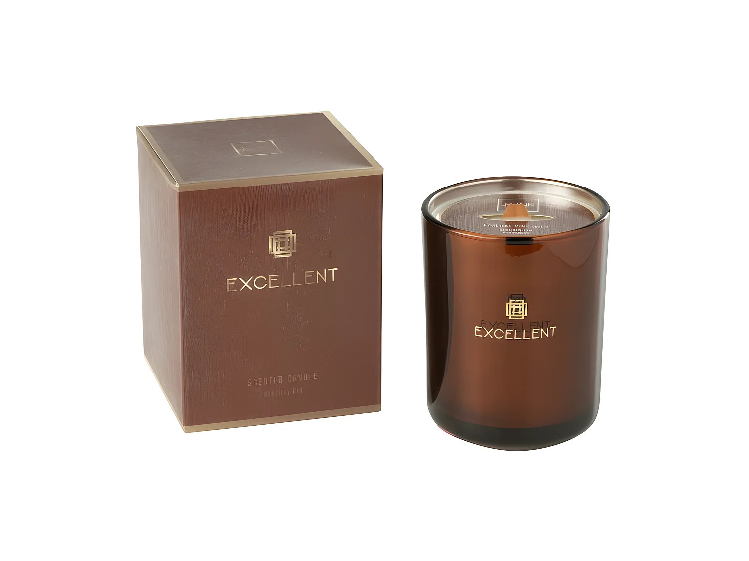 Bougie Parfumée "Excellent" 14cm Siberia Fir Marron