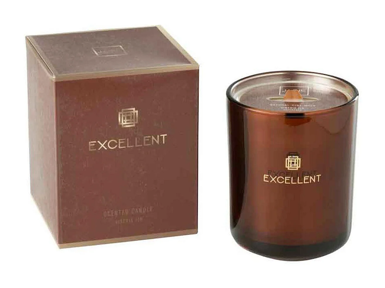 Vela perfumada de 80 horas en tarro de vidrio marrón de 11.1x11.1x14.2 cm