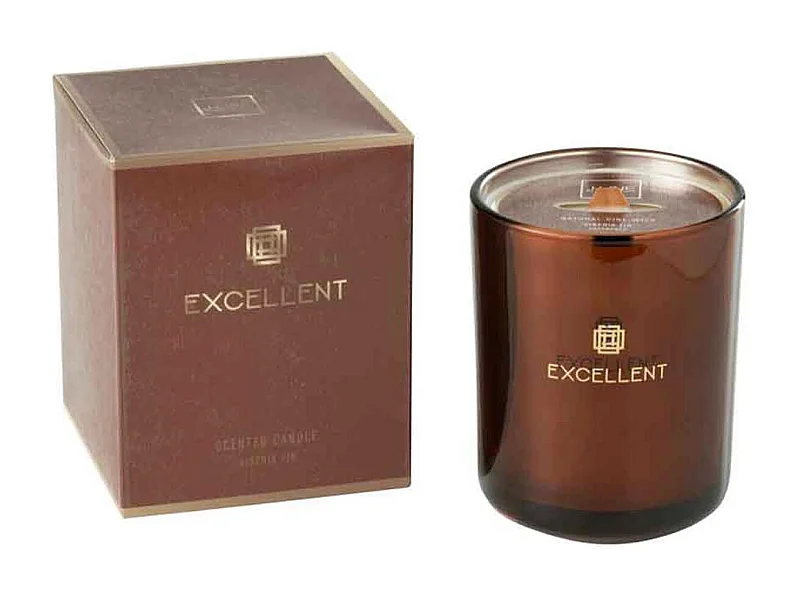 Vela perfumada de 80 horas en tarro de vidrio marrón de 11.1x11.1x14.2 cm