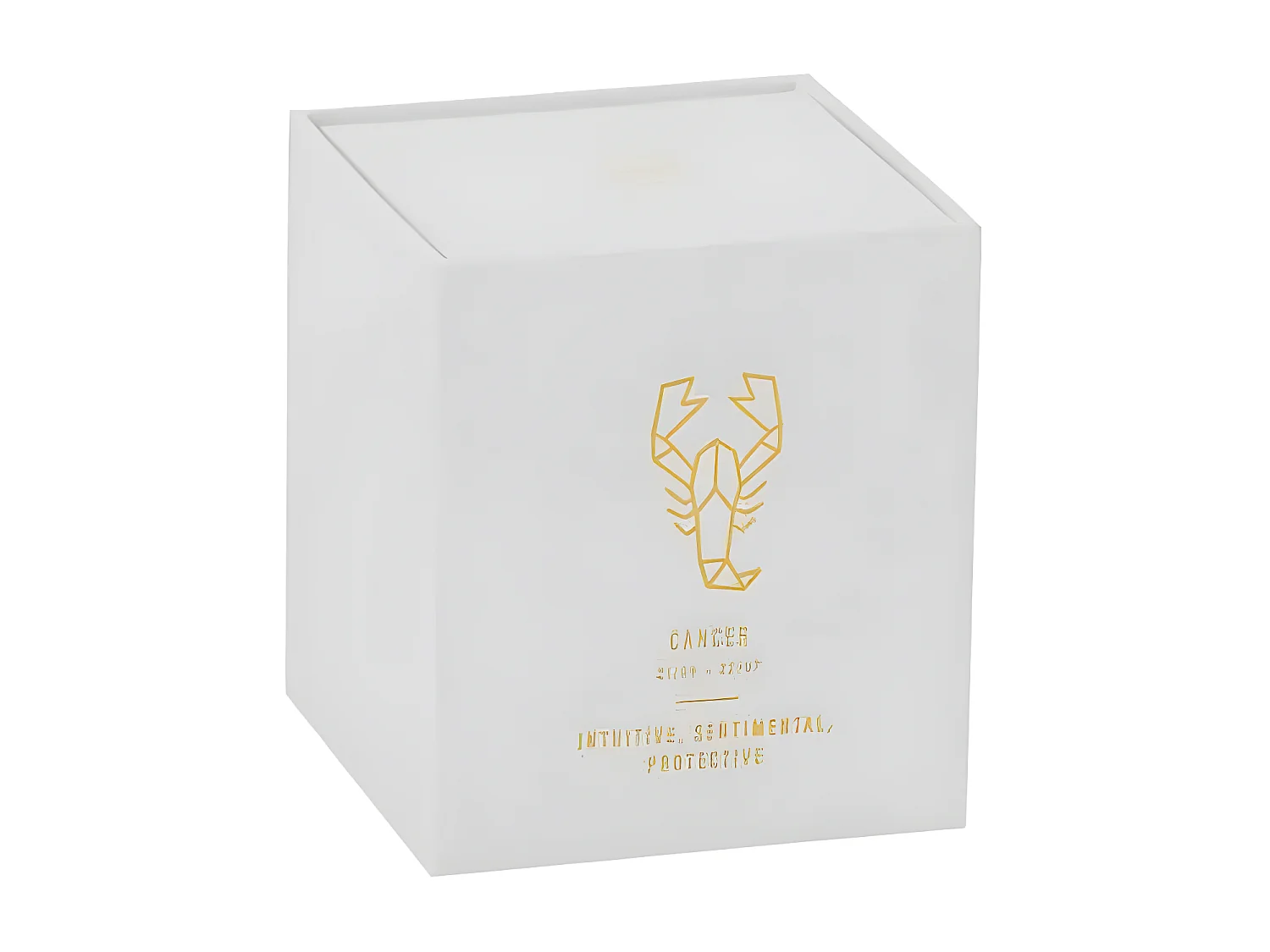 Vela perfumada signo cáncer 50H en tarro de vidrio blanco 8x8x9.5 cm