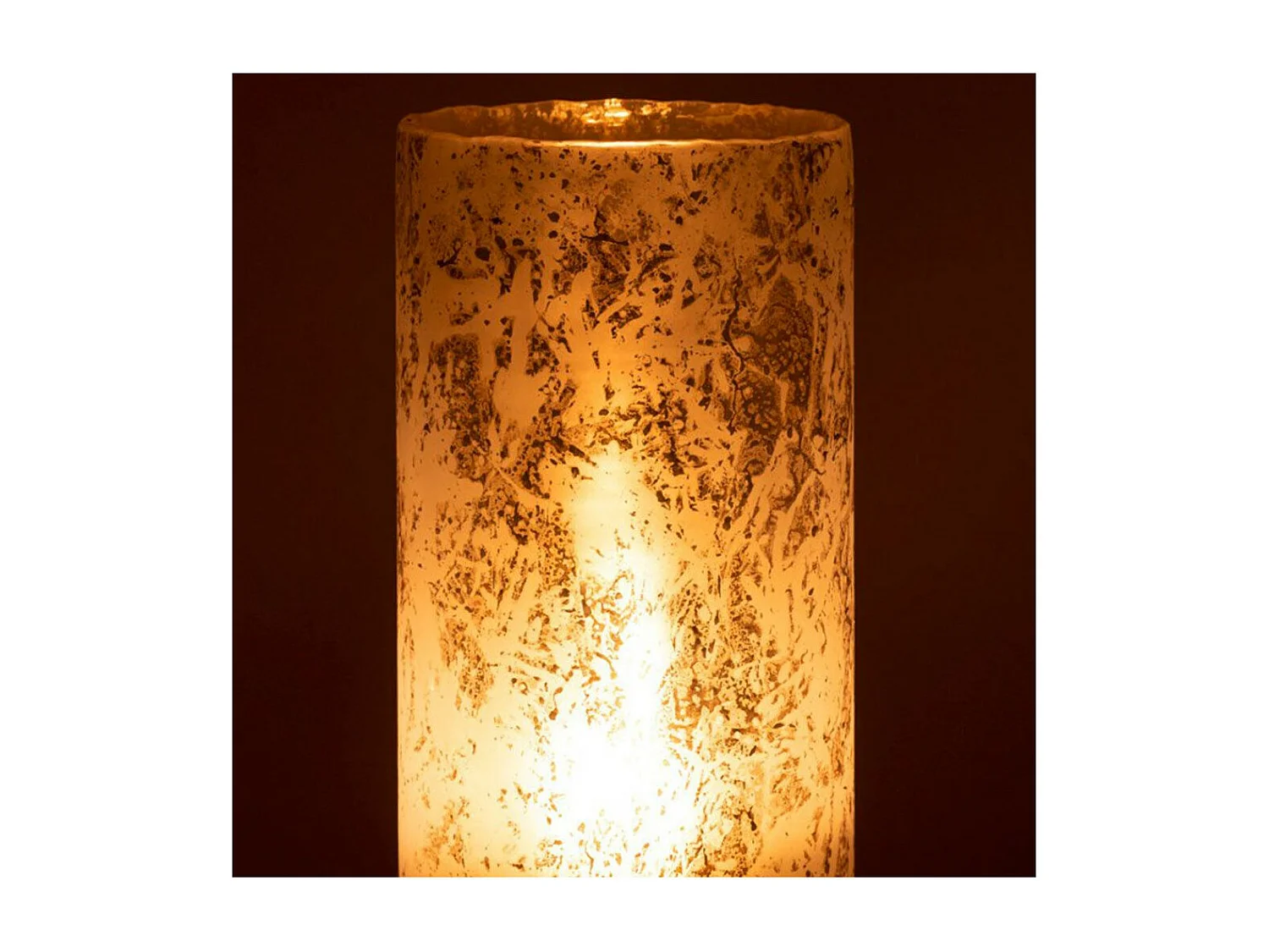 Photophore Design Rond Verre "Glace" 36cm Bleu