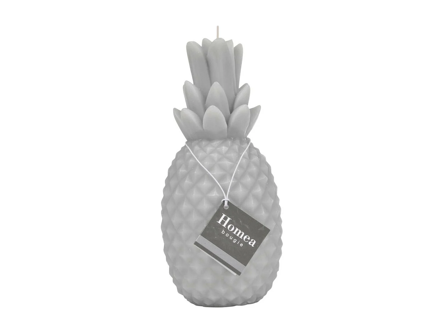 Bougie Déco "Ananas Tropical" 20cm Gris