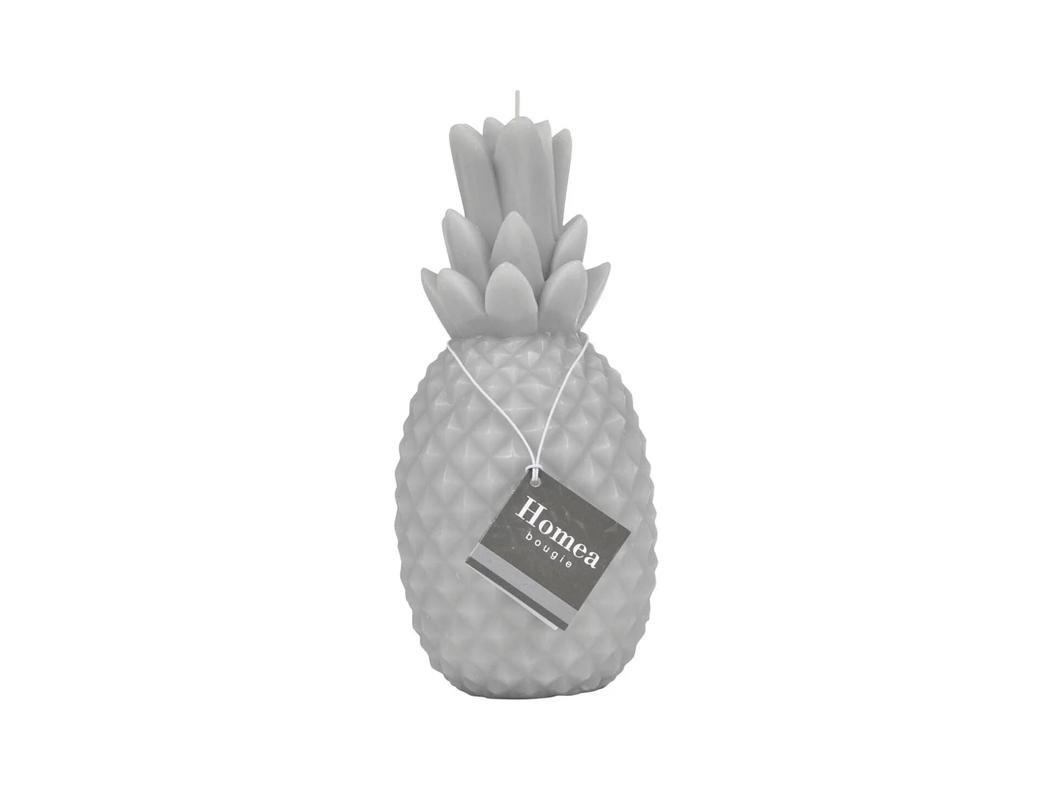 Bougie Déco "Ananas Tropical" 20cm Gris