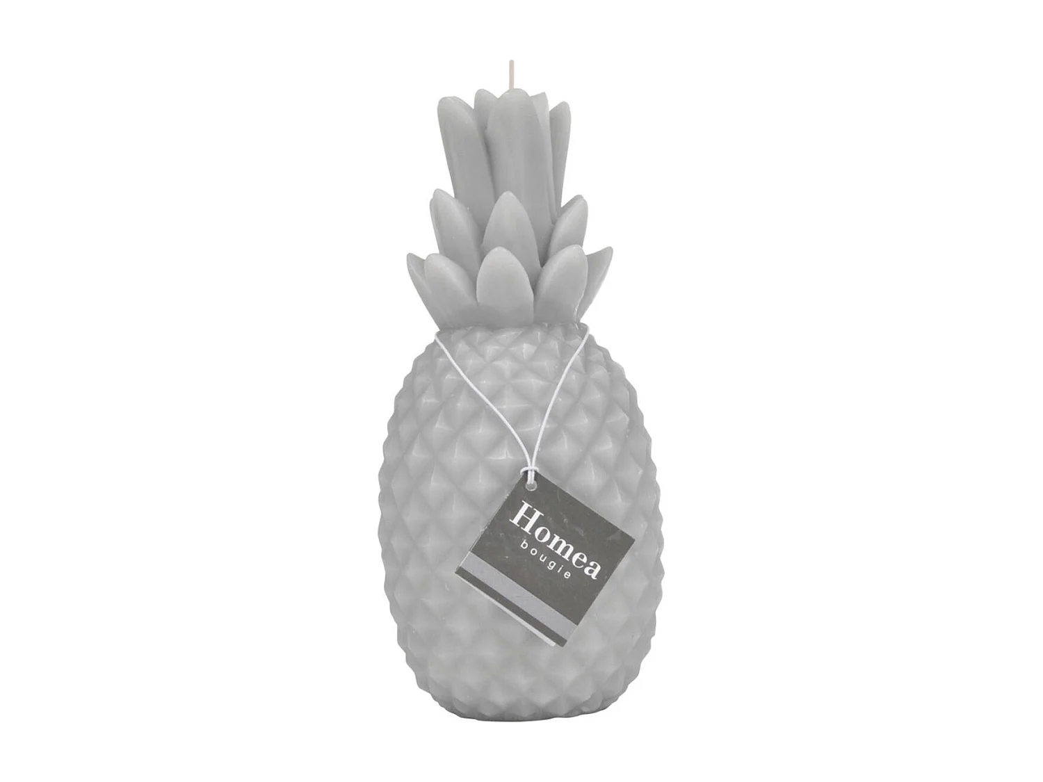 Bougie Déco "Ananas Tropical" 20cm Gris