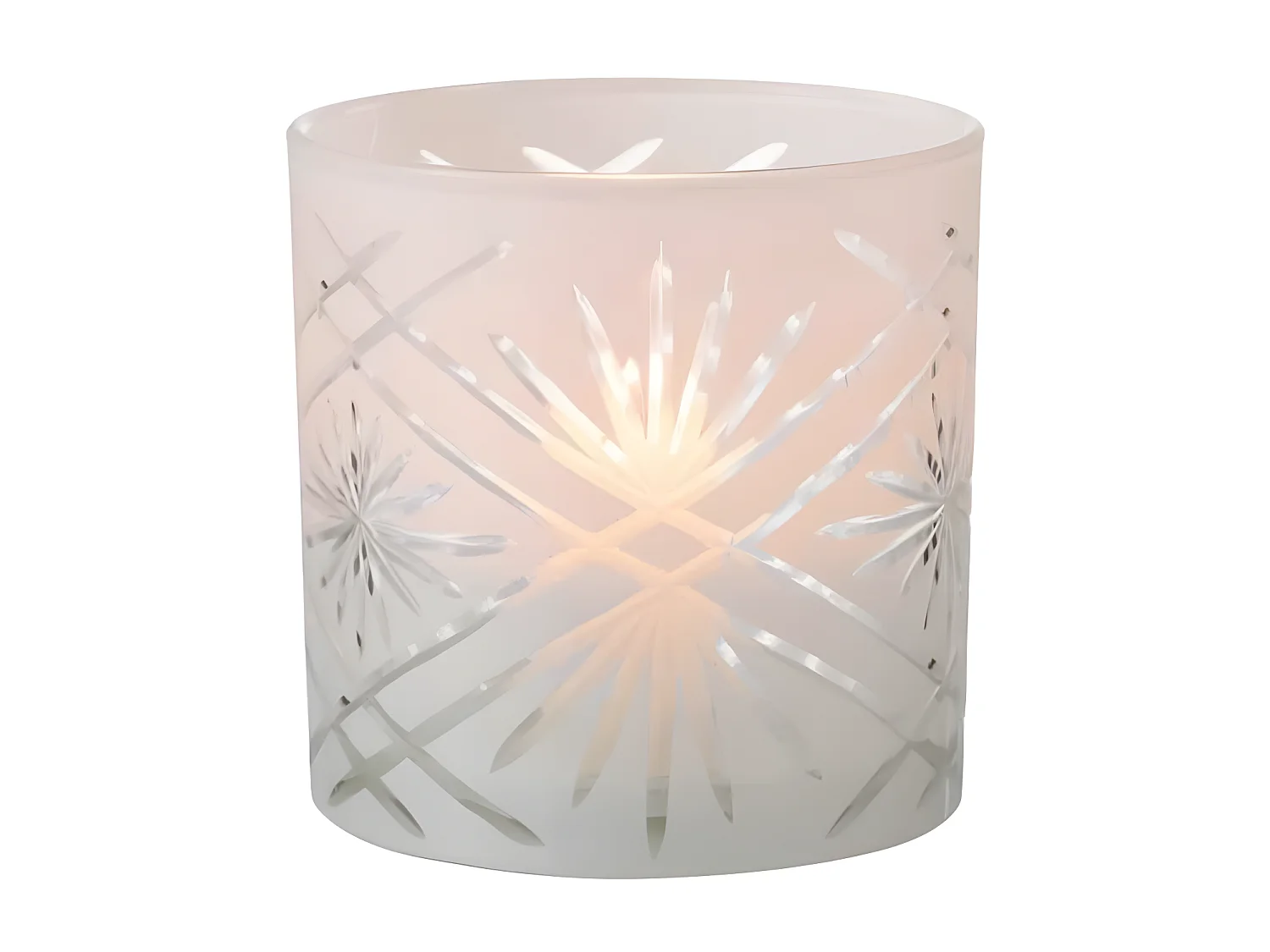 Portavelas de vidrio blanco 15x15x15 cm