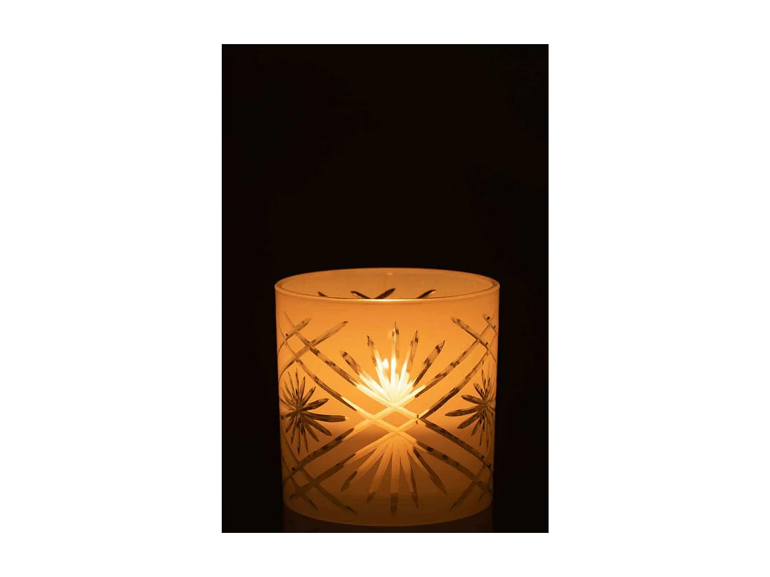 Portavelas de vidrio blanco 15x15x15 cm