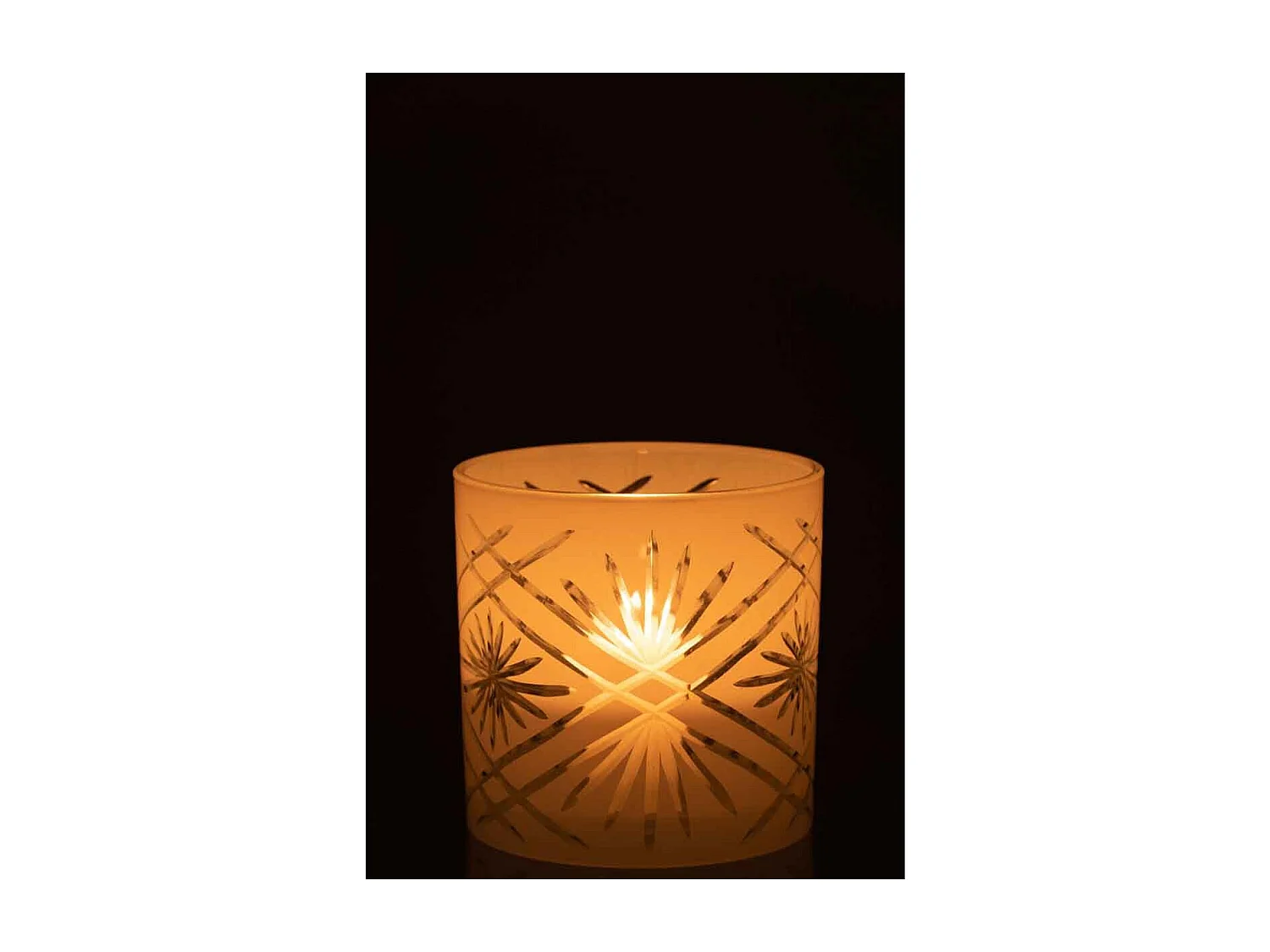 Portacandela in vetro bianco 15x15x15 cm