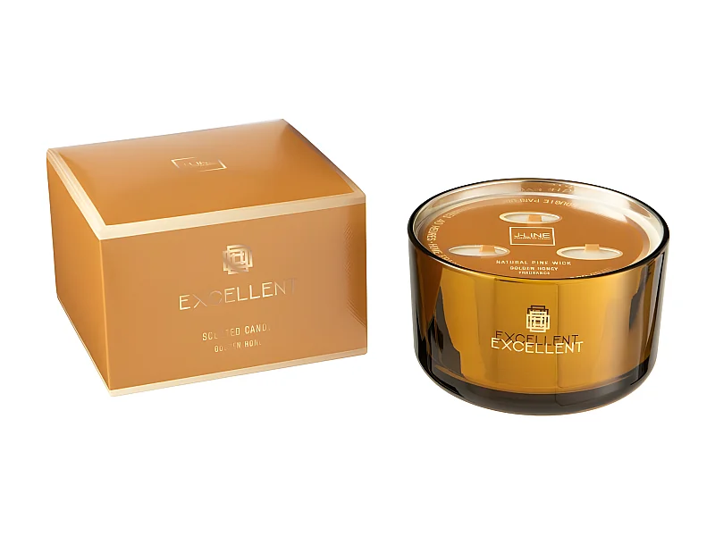 Vela perfumada de 40 horas en vidrio ocre de 14x14x10 cm