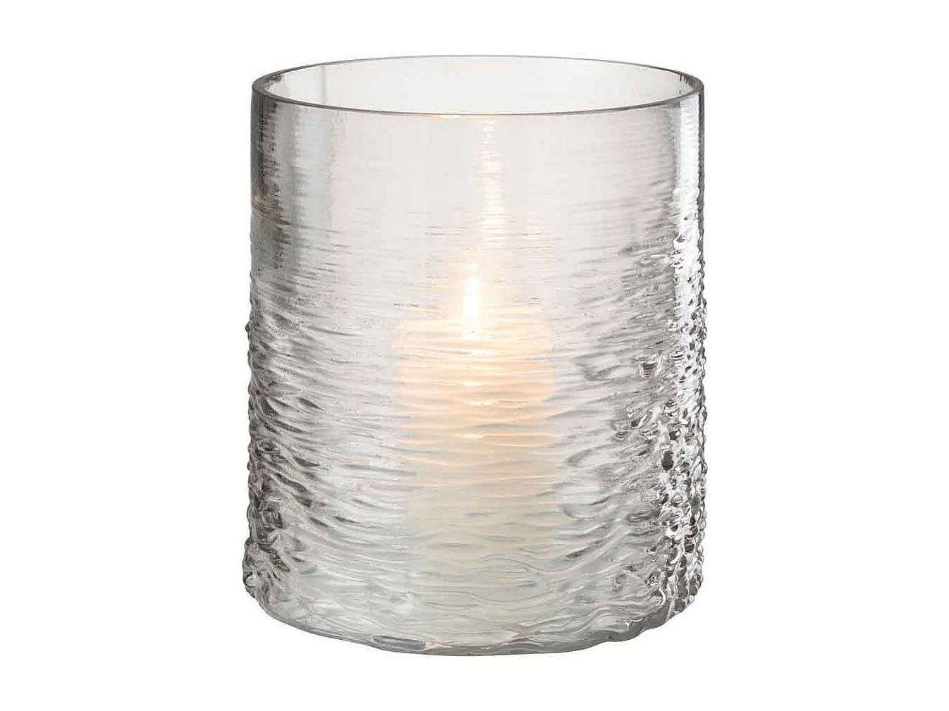 Photophore en Verre Design "Sladia" 22cm Gris