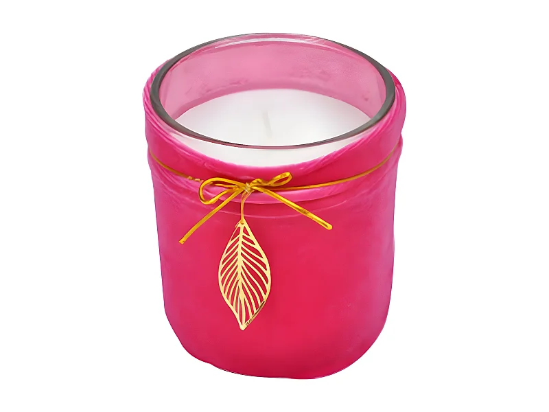 Bougie Parfumée Velours "Pendentif" 8cm Fuchsia