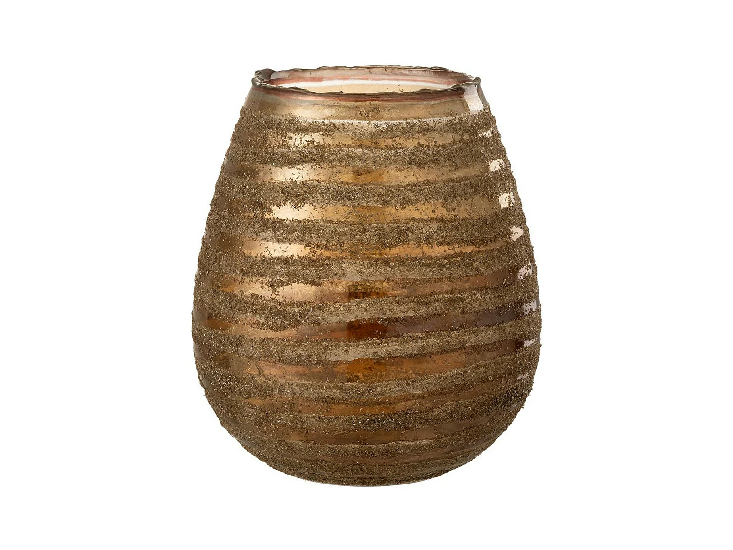 Photophore Design "Safari Lignes" 23cm Marron