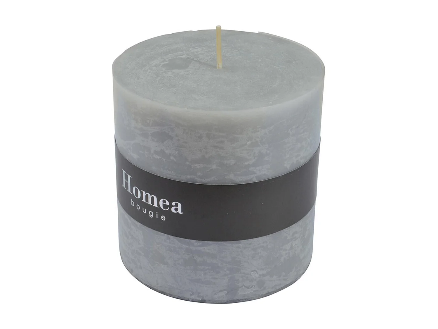 Bougie Pilier Ronde Déco "Rustique" 10cm Gris