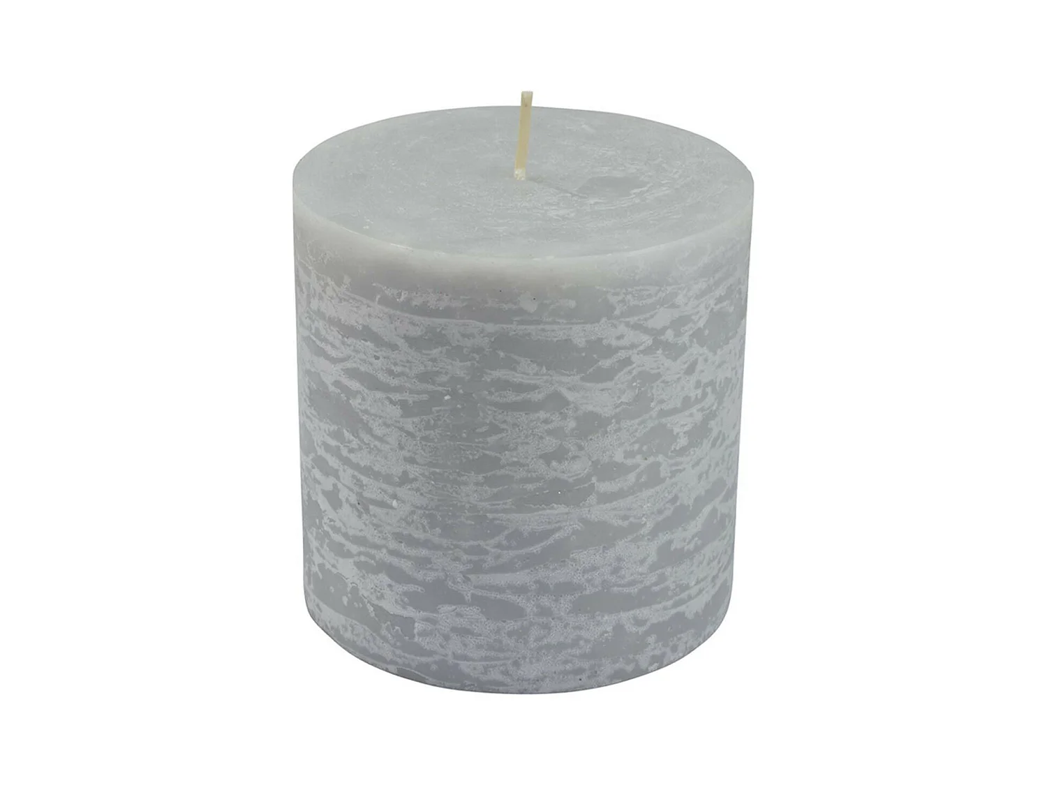 Bougie Pilier Ronde Déco "Rustique" 10cm Gris