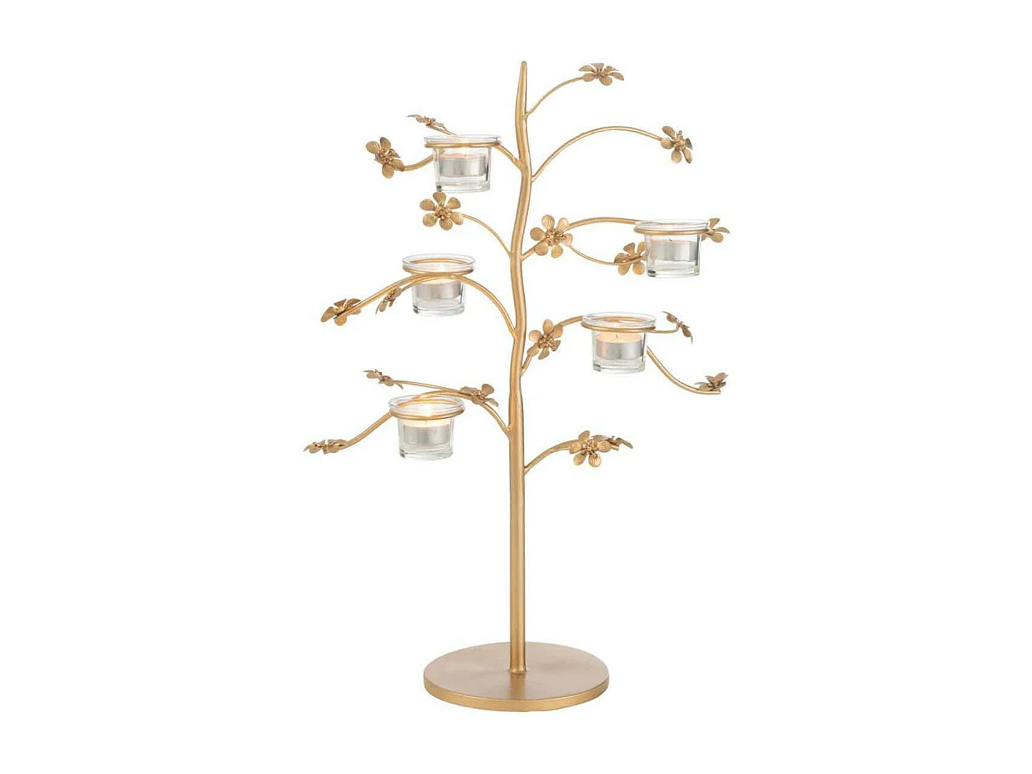 Bougeoir Design en Métal "Curama" 54cm Or