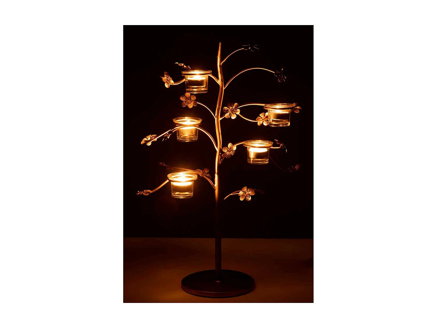 Bougeoir Design en Métal "Curama" 54cm Or