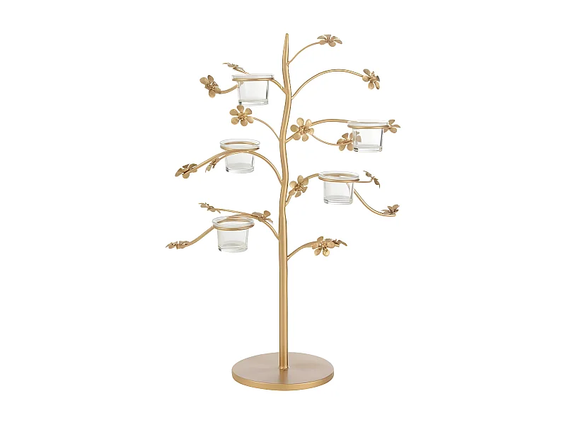 Bougeoir Design en Métal "Curama" 54cm Or