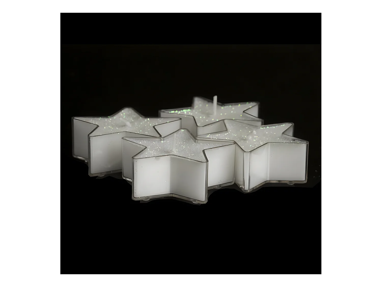 Lot de 4 Bougies Étoiles "Colorama" 24g Blanc